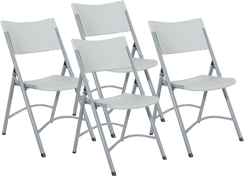 Photo 1 of Office Star Resin Furniture for Indoor or Outdoor Use, 4-Piece Set, Light Grey
