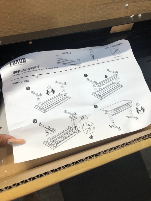 Photo 3 of Under Desk Cable Management Tray - 51" Length Black Horizontal Computer Cord Raceway and Modesty Panel (FOR 60" W Desks)