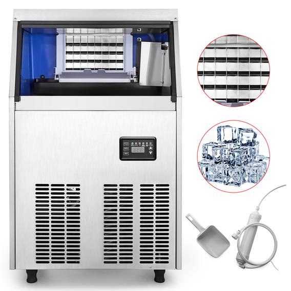 Photo 1 of 60kg Commercial Ice Maker Ice Cube Maker Ice Cream Maker 132lbs 24hrs Steel Auto
