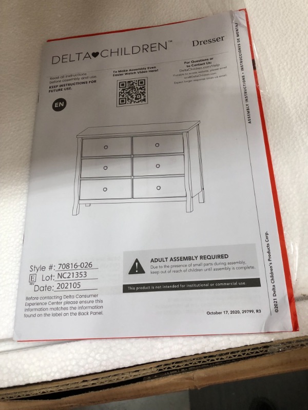 Photo 1 of Delta Children 6-Drawer Grey Dresser