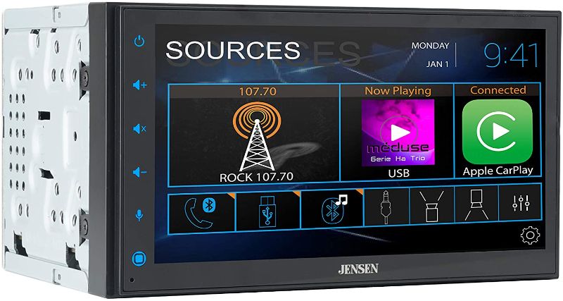 Photo 1 of Jensen CAR68 6.8 inch LED Digital Multimedia Touch Screen Double DIN Car Stereo | Apple CarPlay Android Auto | Gesture Interface | RGB Control Panel | MP4 Video Playback | Bluetooth | USB Port
