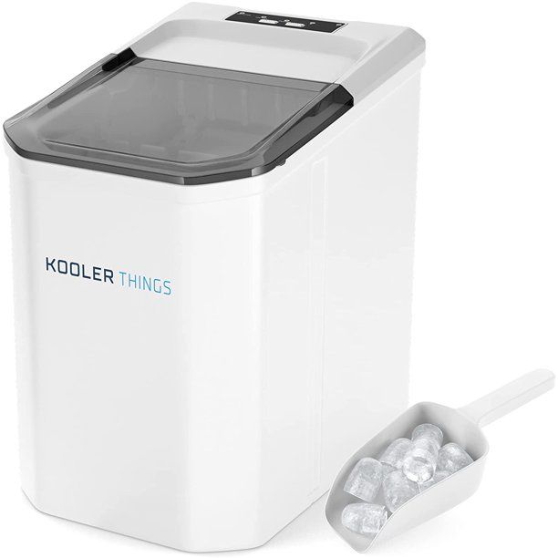 Photo 1 of Automatic Self Cleaning Portable Electric Countertop Ice Maker Machine With Handle, 9 Bullet Ice Cubes Ready in 7 minutes, Up to 26lbs in 24hrs WIth Ice Scoop & Basket
