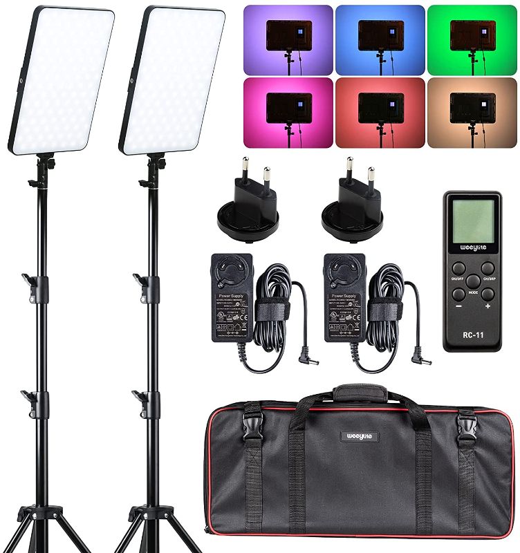 Photo 1 of 40W RGB Video Lighting Kit, LED 2500K-8500K CCT Photography Lighting (add Light Stand to cart) ,CCT/RGB Mode , APP Control

