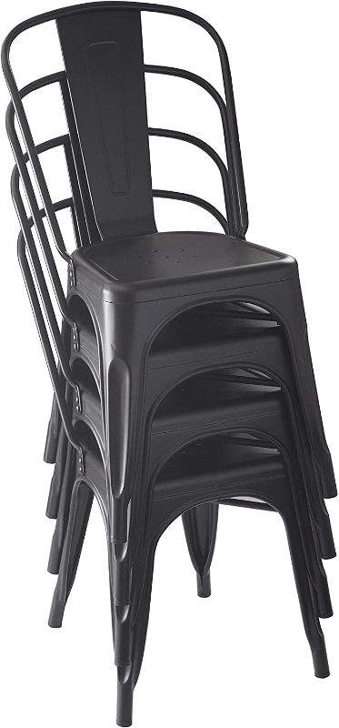 Photo 1 of Amazon Basics Metal Dining Chairs - Set of 4, Black


//missing 2 back pieces 