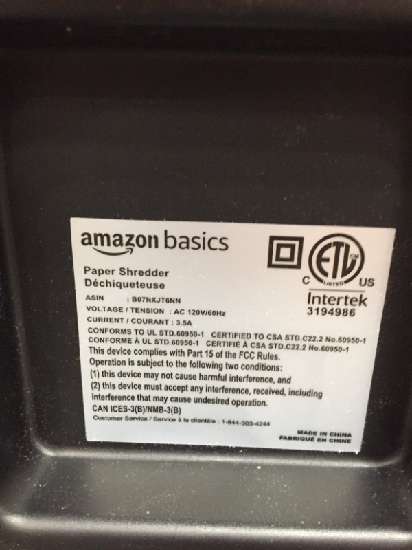 Photo 3 of Amazon Basics 150-Sheet Autofeed Micro-Cut Paper Shredder

