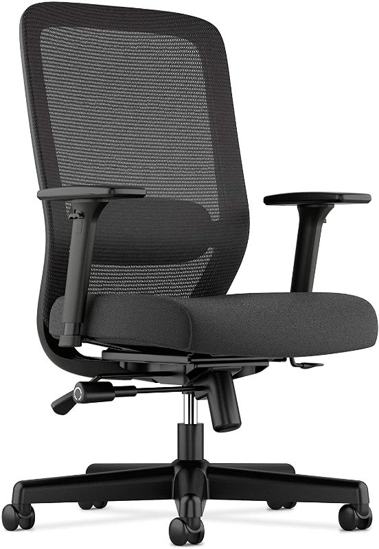 Photo 1 of ***IT DOES NOT RAISE UP**HON Exposure Mesh Task Computer Chair with 2-Way Adjustable Arms for Office Desk, Black (HVL721), Back
