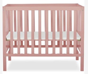 Photo 1 of Dream on Me, Edgewood 4-in-1 Convertible Mini Crib, Dusty Pink