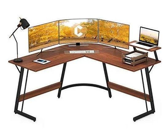 Photo 1 of Cubiker Modern L-shaped Desk Computer Corner Desk, Pc Laptop Writing Study Desk For Home Office Wood & Metal

//LOOSE HARDWARE 
