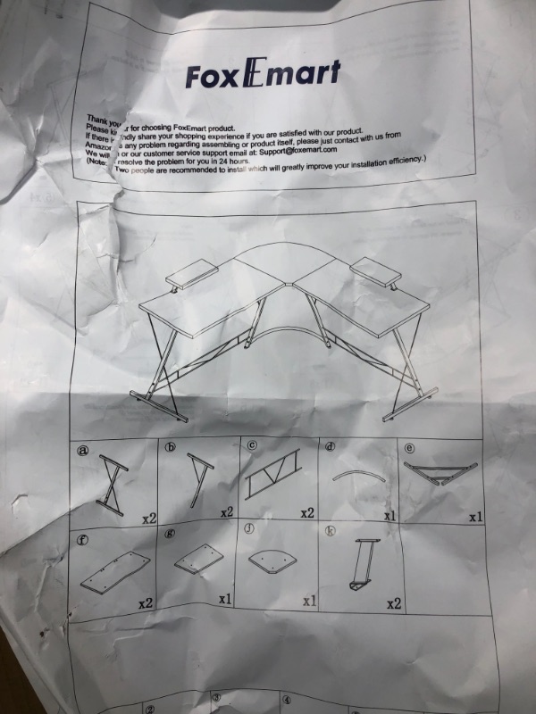 Photo 1 of foxemart gaming desk with round corner//loose hardware