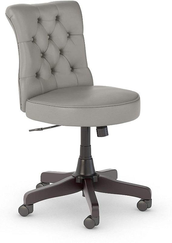 Photo 1 of Bush Business Furniture Arden Lane Mid Back Tufted Office Chair, Light Gray Leather
