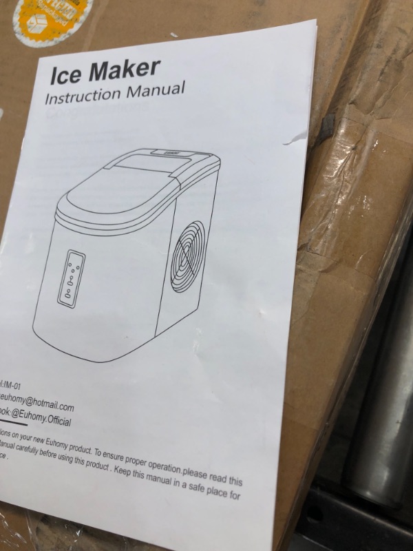 Photo 2 of Euhomy Ice Maker Machine Countertop, 26 lbs in 24 Hours, 9 Cubes Ready in 6 Mins, Electric ice maker and Compact potable ice maker with Ice Scoop and Basket. Perfect for Home/Kitchen/Office.(Sliver)
