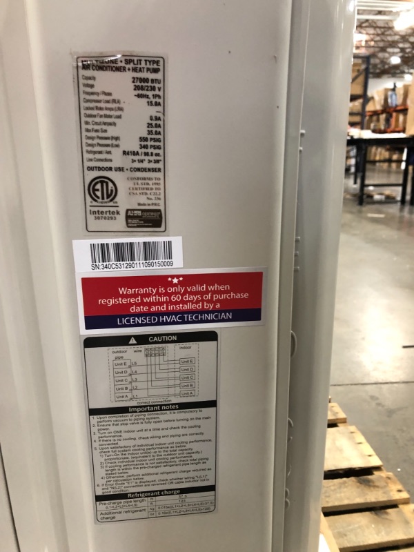 Photo 9 of 48,000 BTU (4.0 Ton) 21.5 SEER Five Zone Ductless Mini-Split Heat Pump System - Wi-Fi Capable
