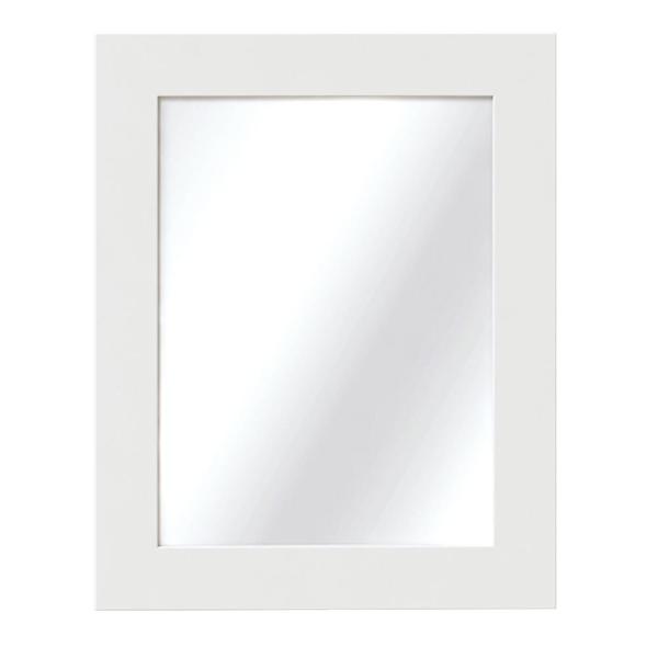 Photo 1 of 24.00 in. W x 30.00 in. H Framed Rectangular Bathroom Vanity Mirror in Linen White
