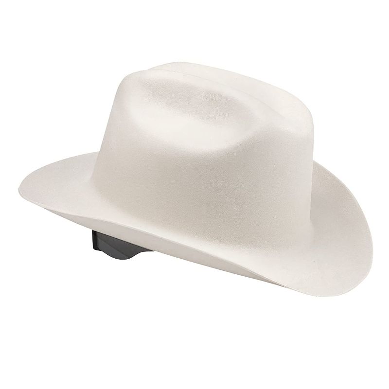 Photo 1 of 
Jackson Safety Western Outlaw Safety Hard Hat with 4-Point Ratchet Suspension, Cowboy Hat Style, HDPE, White 19500