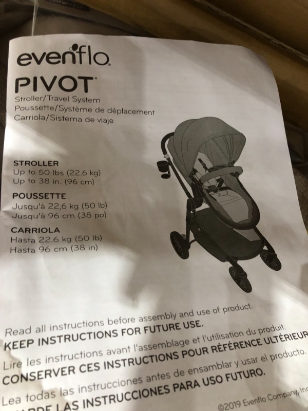 Photo 2 of Evenflo Pivot Modular Travel System with SafeMax Infant Car Seat - Sandstone