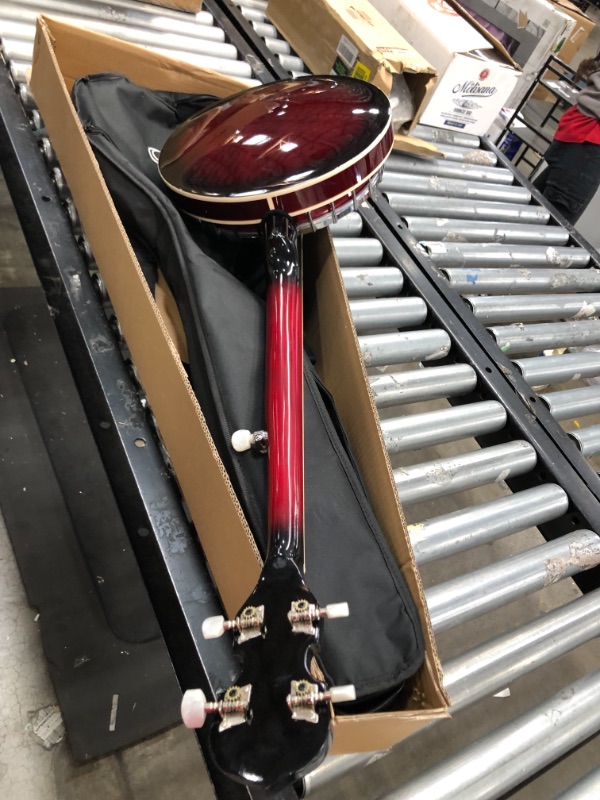 Photo 3 of Pyle, 5 String Resonator Banjo Size 24 Bracket, Geared 5th Professional Instrument w/Remo Drum & Hardwood Back-Full Beginner Starter Kit Gig Bag, Tuner, Picks, Strap, Tools
