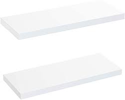 Photo 1 of AMADA HOMEFURNISHING White Floating Shelves Invisible Wall Mounted 2 Set 