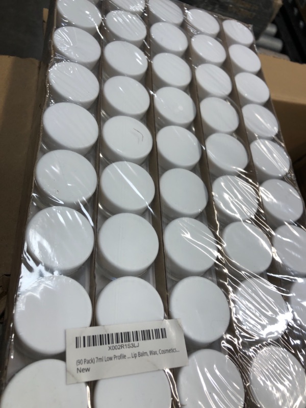 Photo 2 of (90 Pack) 7ml Low Profile Thick Glass Containers with White Lids - Concentrate Jars