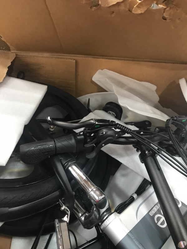 Photo 1 of G-Force Electric Bike, 20 inch Folding Electric Bike 350W Shimano 7 Speeds Lithium Battery?with Pedals, Power Assis (Dark Gray)
