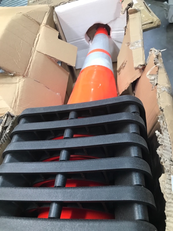 Photo 1 of 28 Inch Orange Traffic Cones, Multipurpose PVC Plastic Safety Cone for Parking, Soccer, Caution, Kids and Construction