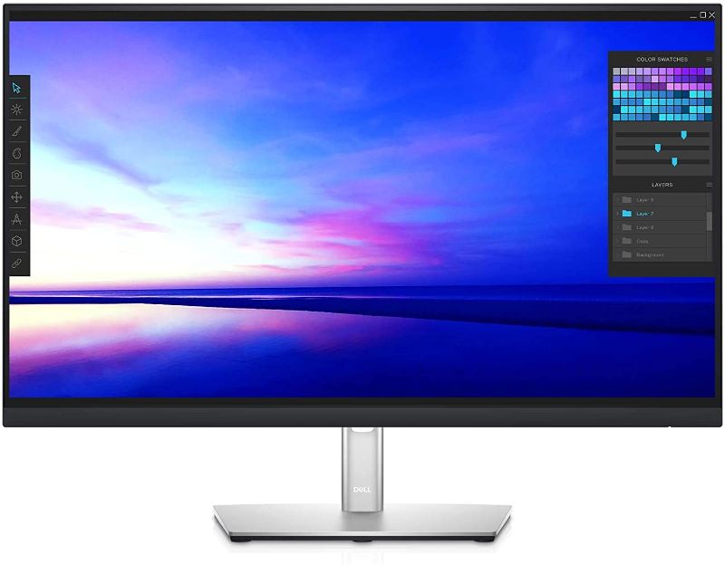 Photo 1 of Dell P2721Q 27 Inch 4K FHD, IP Ultra-Thin Bezel Monitor, USB-C, HDMI, DisplayPort, VESA Certified, Silver, Gray
