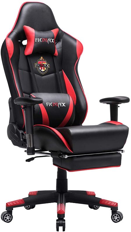 Photo 1 of Ficmax Ergonomic Gaming Chair High Back Racing Gaming Chair with Footrest Massage Computer Gaming Chair Reclining Home Office Chair Large Pro Gamer Chair for E-Sports with Headrest and Lumbar Support
