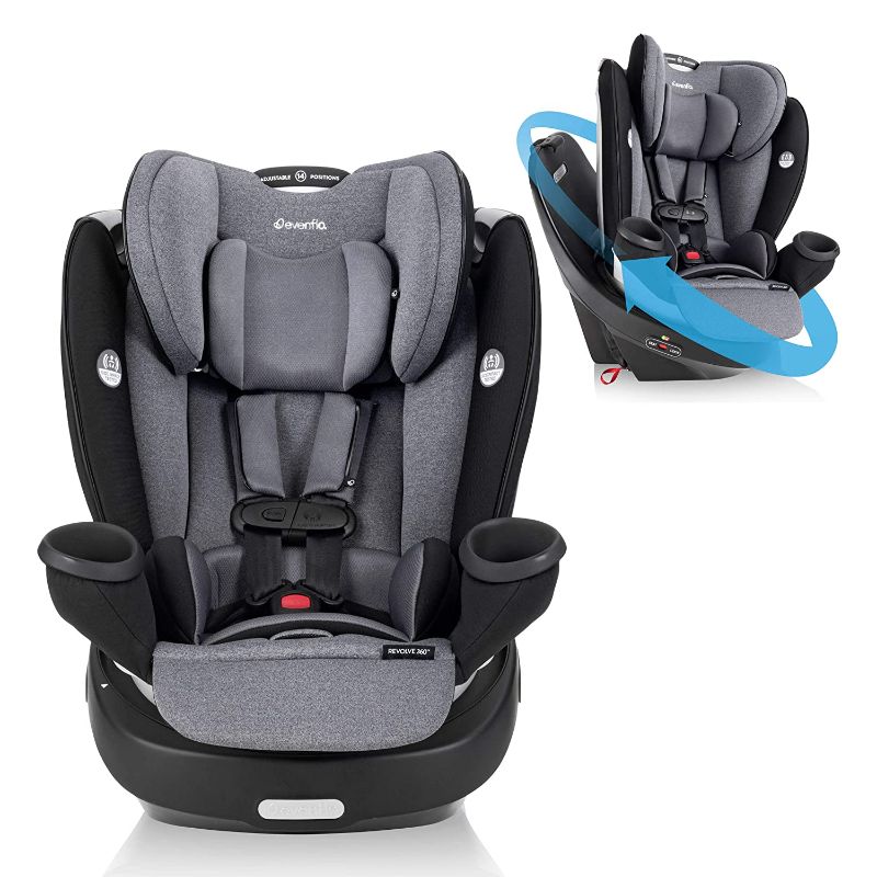 Photo 1 of Evenflo Gold Revolve360 Rotational All-in-1 Convertible Car Seat Swivel Car Seat Rotating Car Seat for All Ages Swivel Baby Car Seat Mode Changing 4120Lb Car Seat and Booster Car Seat, MOONSTONE
//DIRTY