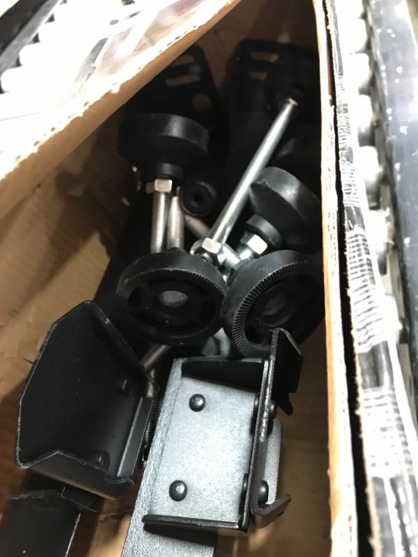 Photo 1 of STRUCTURES STEELOCK Headboard-Footboard Super Duty Steel Wedge Lock Metal Bed Frame with Adjustable Height Glides - Functions as Bed Rails - Twin
//missing hardware //loosed components 