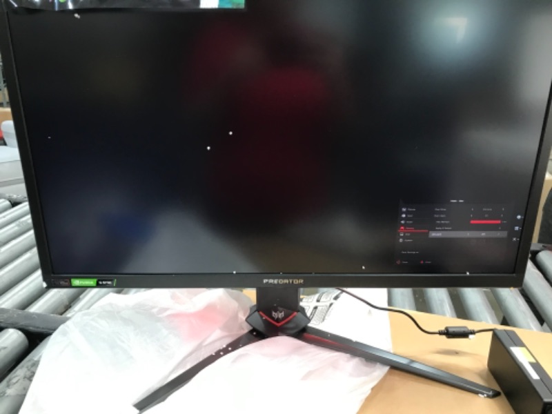 Photo 3 of Acer Predator XB273 Xbmiprzx 27" FHD (1920 x 1080) IPS NVIDIA G-SYNC Gaming Monitor with Up to 0.1ms (G to G), 240Hz, 99% sRGB (1 x Display Port & 1 x HDMI Port), Black
//tested power on 
