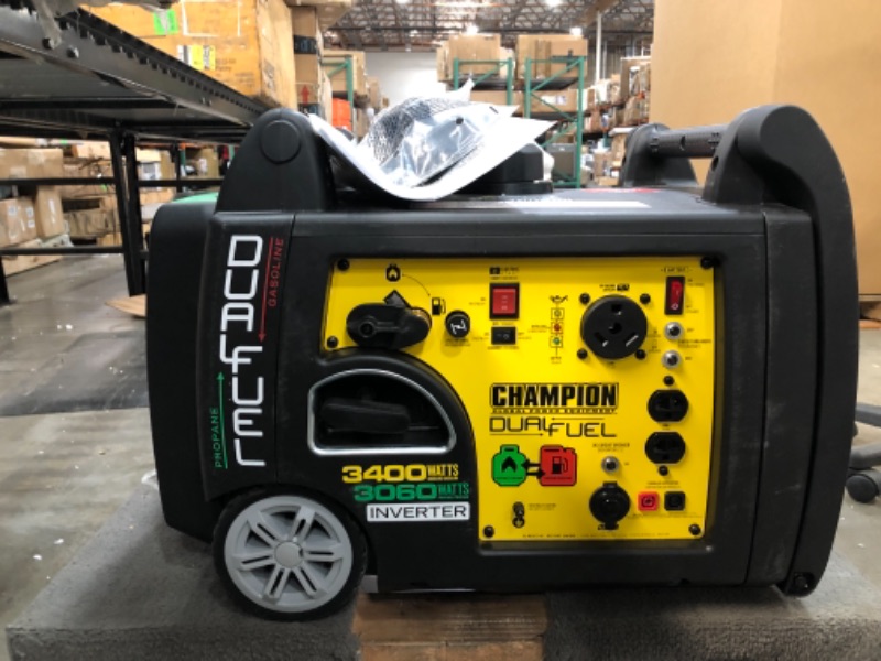 Photo 2 of **NOT FUNCTIONAL** Champion 3400-Watt Dual Fuel RV Ready Portable Inverter Generator with Electric Start
