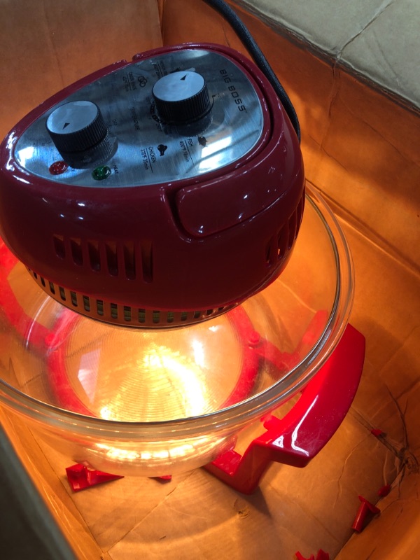 Photo 2 of 16 Qt. Red Oil-less Air Fryer with Built-In Timer