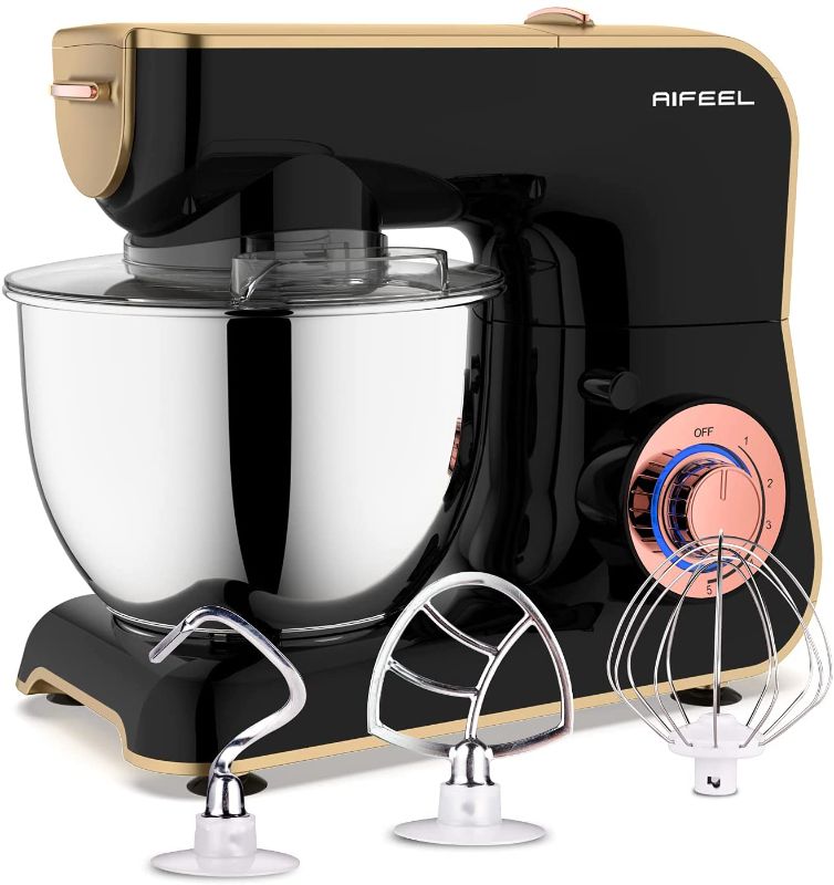 Photo 1 of Aifeel Stand Mixer - Food Mixer 800W 3 in 1 Mixers Kitchen Electric Mixer with 4.5QT Food Grade Bowl, Dough Mixer Beater Balloon, Whisk, Dough Hook, LED Display and 5 Speed Settings
