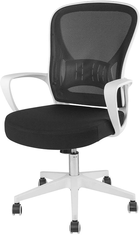 Photo 1 of OUTFINE Mid-Back Mesh, Swivel Office Chair with Lumbar Support and Adjustable Height (White)... **PARTS ONLY**, **INCOMPLETE ITEM**


