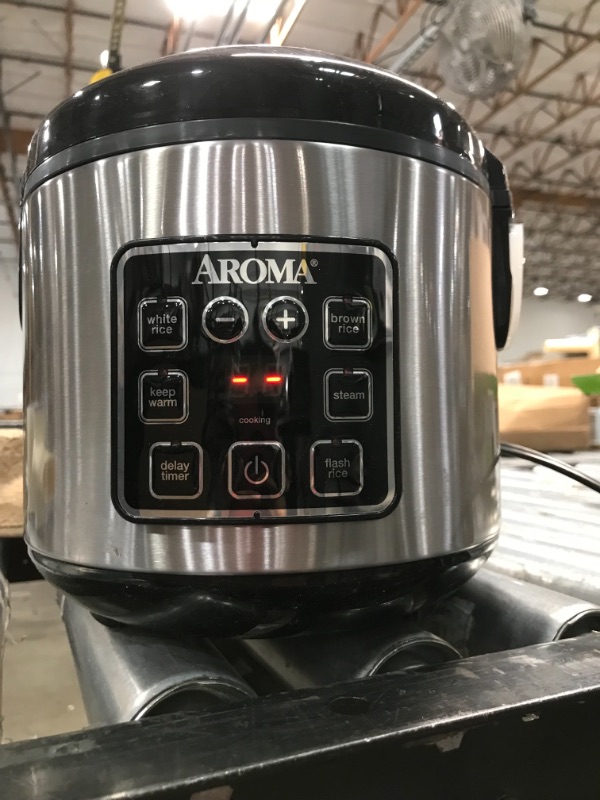 Photo 2 of Aroma Digital Rice Cooker and Food Steamer, Silver, 8 Cup