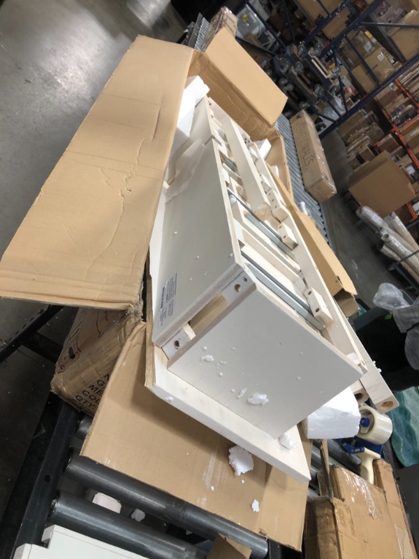 Photo 2 of (BROKEN OFF EDGE; COSMETIC DAMAGES) 
Rustic Brushed Texture Entryway Table Console Table with Drawer and Bottom Shelf for Living Room?Ivory White?
