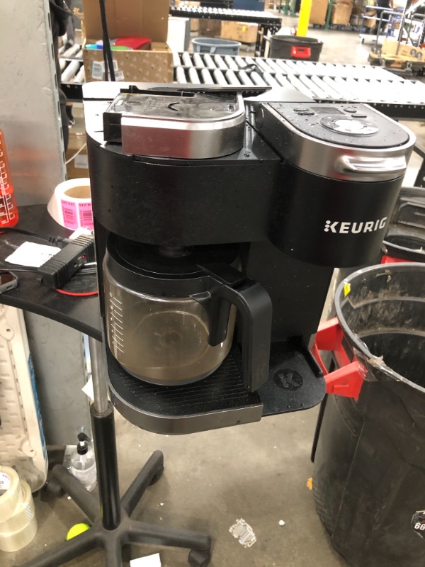 Photo 2 of (NOT FUNCTIONAL; wet from previous owner) 
Keurig K-Duo Coffee Maker, Single Serve and 12-Cup Carafe Drip Coffee Brewer, Compatible with K-Cup Pods and Ground Coffee, Black
