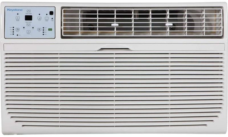 Photo 1 of Keystone 14,000 BTU 230V Through-The-Wall Air Conditioner | 10,600 BTU Supplemental Heating | LCD Remote Control | Sleep Mode | 24H Timer | AC for Rooms up to 700 Sq. Ft. | KSTAT14-2HC
