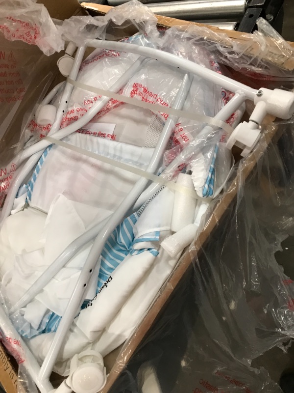 Photo 1 of Dream on Me Lacy Portable 2 in 1 Bassinet and Cradle Blue/White