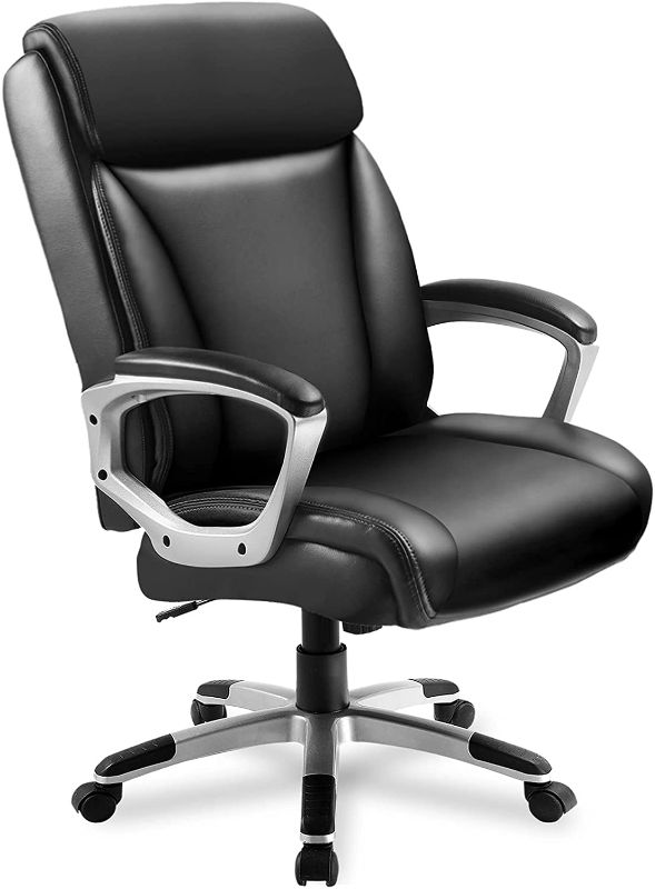 Photo 1 of ComHoma Office Chair Clearance High Back Leather Ergonomic Executive Chair, Black
