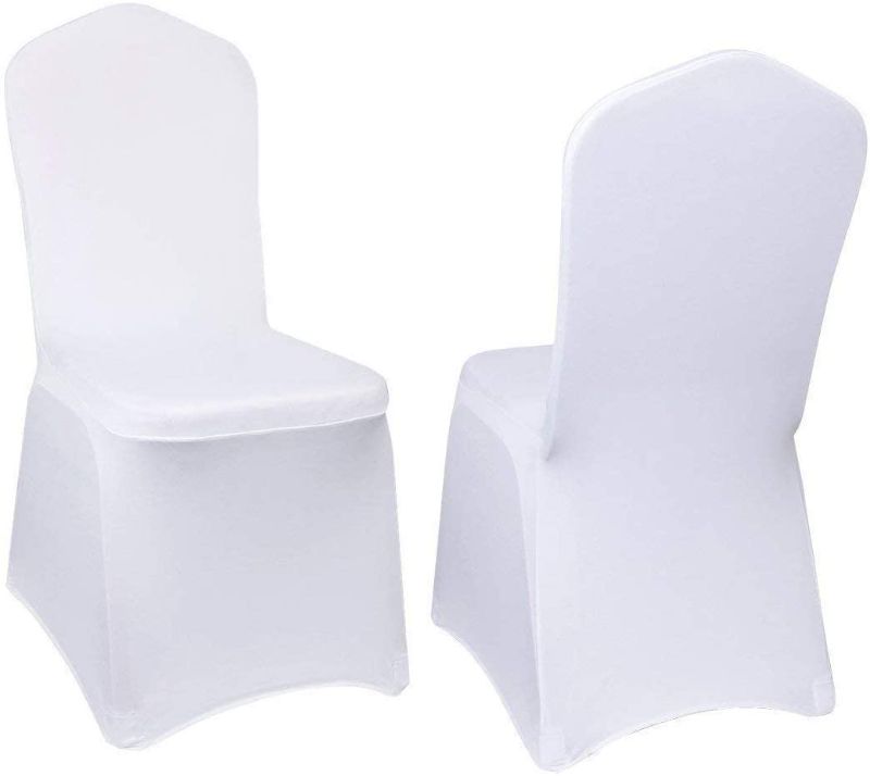 Photo 1 of 20 PCS Stretch Spandex White Chair Covers for for Hotels Restaurants Wedding Banquet Party
