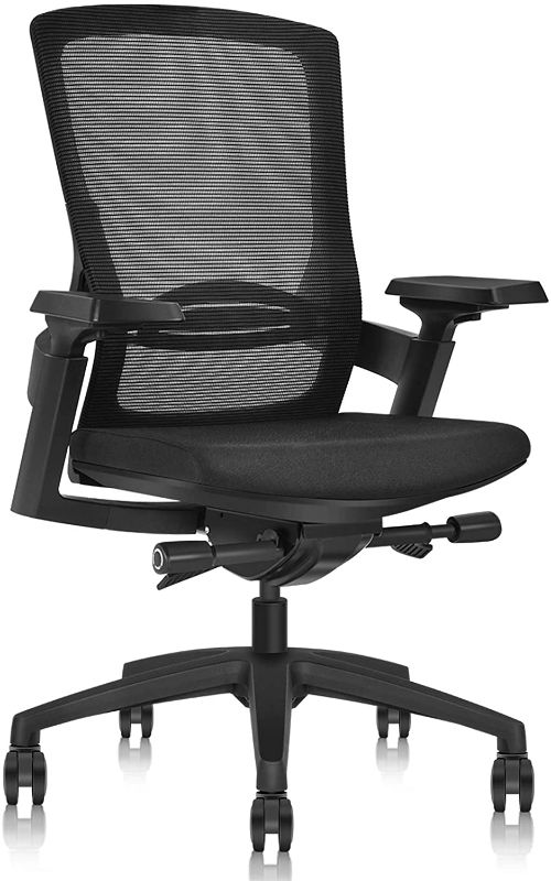 Photo 1 of MOOJIRS Ergonomic office chair with adjustable cushion depth | Mesh backrest | Adjustable lumbar support | Adjustable 3D armrest|Adjustable chair back elasticity and tilt angle|Standard carpet casters
