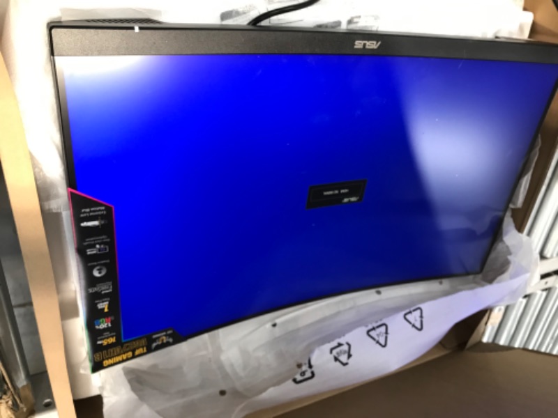 Photo 2 of ASUS TUF Gaming VG27VH1B 27” Curved Monitor, 1080P Full HD, 165Hz (Supports 144Hz), Extreme Low Motion Blur, Adaptive-sync, FreeSync Premium, 1ms, Eye Care, HDMI D-Sub, BLACK
