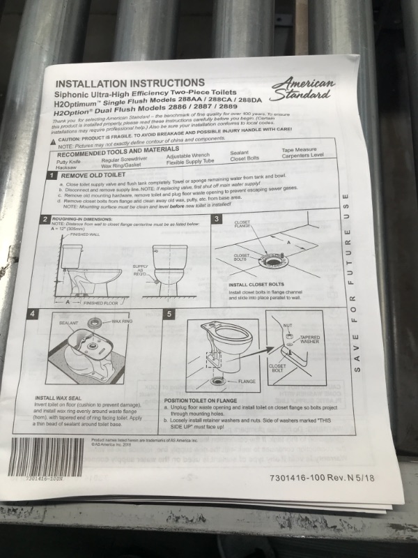 Photo 4 of American Standard H2Optimum White 1.1-GPF Single-Flush High Efficiency Toilet Tank