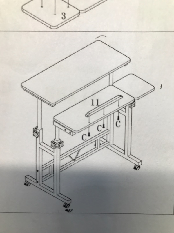 Photo 4 of Size: 43 x 24 inch, Standing Desk,, Three-Piece Table Top, White, DESK **display picture used for reference only**