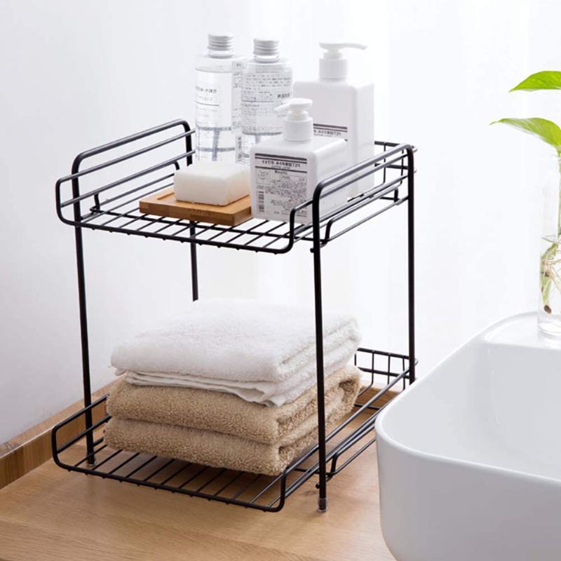Photo 1 of 2 Tier Stackable  Storage Organizer for Home, Kitchen, Bathroom, Countertop (Black)  **display picture used for reference only**
