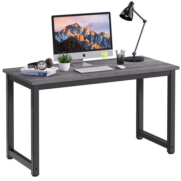 Photo 1 of HOMEMAXS Computer Desk Simple Writing Desk with Metal Legs Laptop Table for Home Office Sofa Side 120x60x75cm (Grey)
