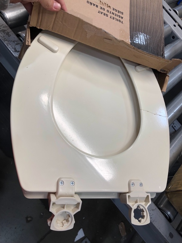 Photo 1 of Bemis 1500EC 006 Wood Elongated Toilet Seat in Bone
