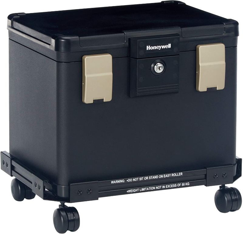 Photo 1 of  Safes & Door Locks Fire Waterproof Filing Safe Box Chest with Wheel Cart 1106W, Medium