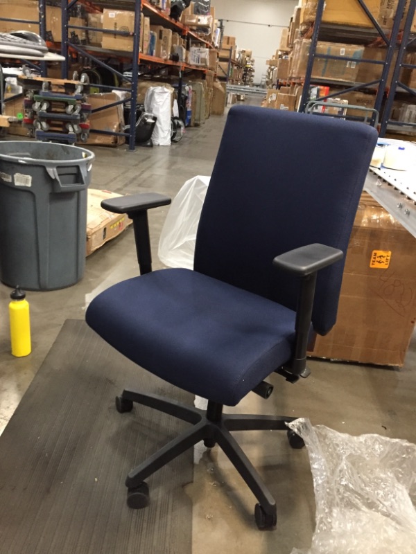 Photo 2 of HON Ignition Series Mid-Back Work Chair - Upholstered Computer Chair for Office Desk, Navy (HIWM3)