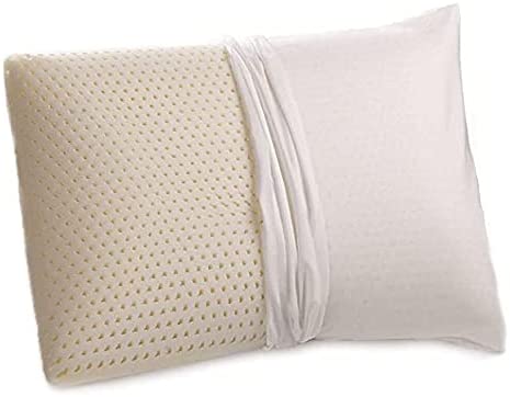 Photo 1 of 100% Talalay Latex Pillow with GOTS Certified Organic Cotton Cover (Standard Size, Medium), Bed Pillow for Sleeping, for Back and Side Sleepers, Helps for Back, Neck and Shoulder Pain